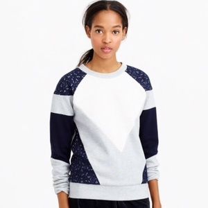 J.Crew Paneled Lace Sweatshirt XL